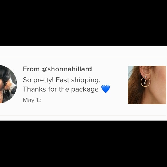 Gold abstract minimalist hoop earrings - Picture 2 of 5